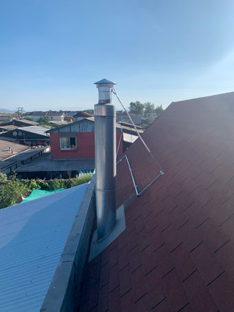 Chimenea equipada con filtro Blummo